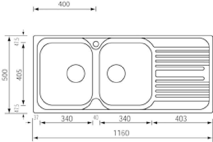 Lavello-ATLANTIC-116X50-2-vasche-destre--gocciolatoio-ACCIAIO-INOX