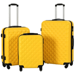 vidaXL Set Trolley a Custodia Rigida 3 pz Giallo in ABS