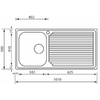Lavello-AURORA-101X50-1-vasca-sinistra--gocciolatoio-ACCIAIO-INOX