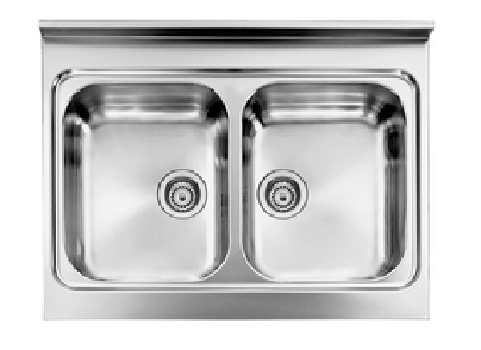 Lavello-ROSSANA-appoggio-80X60-2-vasche-ACCIAIO-INOX