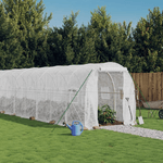 vidaXL Serra con Telaio in Acciaio Bianco 40 m² 20x2x2 m