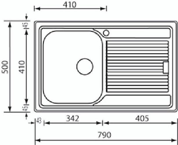 Lavello-ZENITH-79x50-1-vasca-sinistra--gocciolatoio-ACCIAIO-INOX