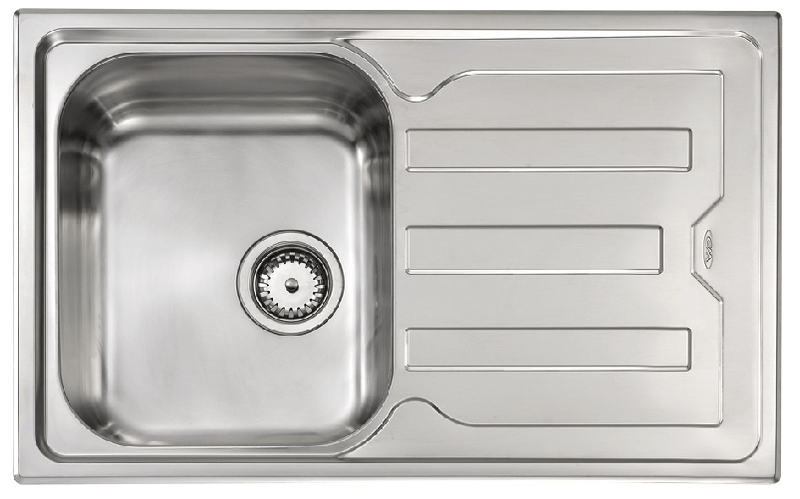 Lavello-CRISTAL-79X50-1-vasca-destra---gocciolatoio-ACCIAIO-INOX