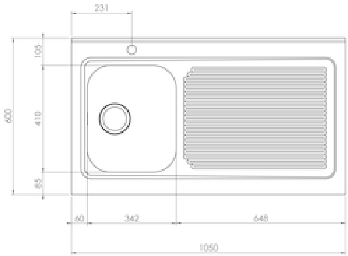 Lavello-ROSSANA-appoggio-105X60-1-vasca-destra--gocciolatoio-ACCIAIO-INOX