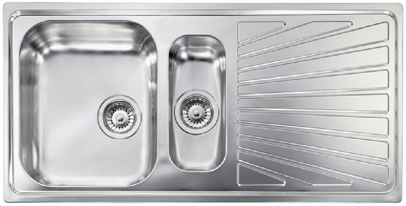 Lavello-COMETA-100x50-2-vasche-destre--gocciolatoio-ACCIAIO-INOX