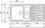 Lavello-COMETA-100x50-2-vasche-destre--gocciolatoio-ACCIAIO-INOX