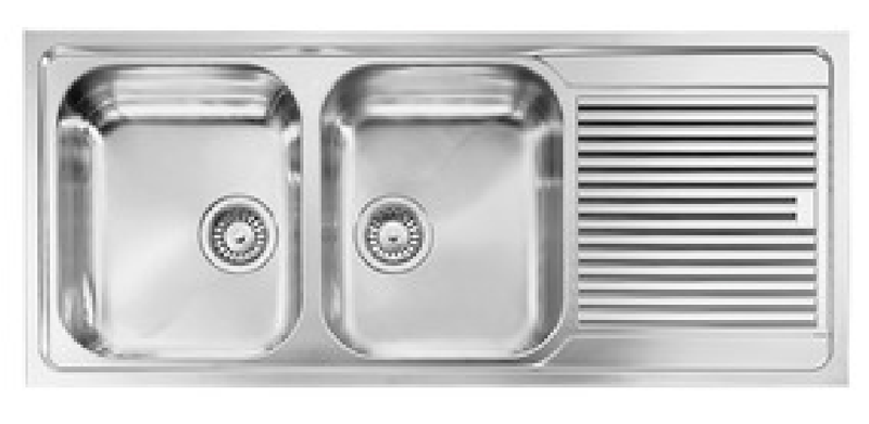 Lavello-ZENITH-210-116x50-2-vasche-destre--gocciolatoio-ACCIAIO-INOX