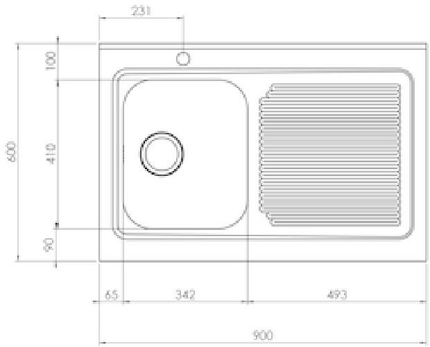 Lavello-ROSSANA-appoggio-90X60-1-vasca-destra--gocciolatoio-ACCIAIO-INOX