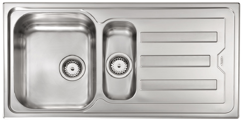 Lavello-CRISTAL--100X50-2-vasche-destre--gocciolatoio-ACCIAIO-INOX