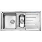 Cm Lavello BRANDO F3" 2 vasche versione reversibile + gocciolatoio ACCIAIO INOX incasso SOPRATOP 100,0 X 50,0 prof. 21