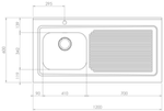 Lavello-ROSSANA-appoggio-120X60-1-vasca-destra--gocciolatoio-ACCIAIO-INOX