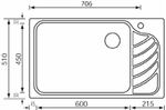 Lavello-EUREKA-86x51-1-vasca-destra--gocciolatoio-ACCIAIO-INOX