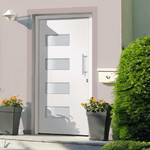 vidaXL Porta d'Ingresso in Alluminio e PVC Bianco 110x210 cm