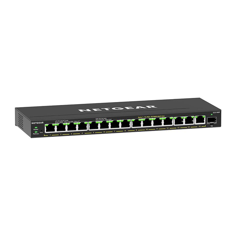NETGEAR-GS316EP-100PES-switch-di-rete-Gestito-Gigabit-Ethernet--10-100-1000--Supporto-Power-over-Ethernet--PoE--Nero
