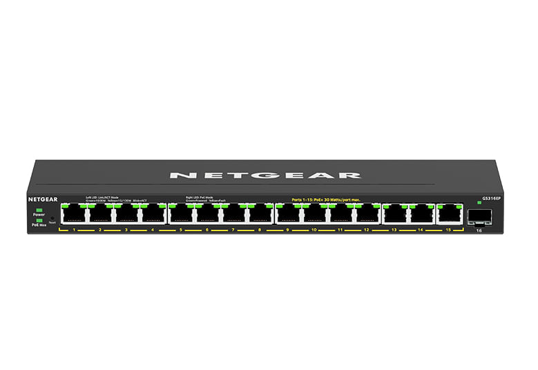 NETGEAR-GS316EP-100PES-switch-di-rete-Gestito-Gigabit-Ethernet--10-100-1000--Supporto-Power-over-Ethernet--PoE--Nero