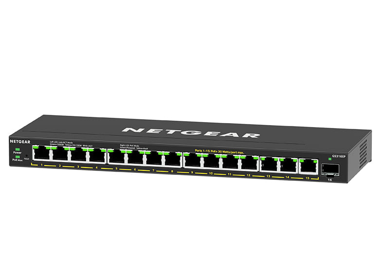 NETGEAR-GS316EP-100PES-switch-di-rete-Gestito-Gigabit-Ethernet--10-100-1000--Supporto-Power-over-Ethernet--PoE--Nero