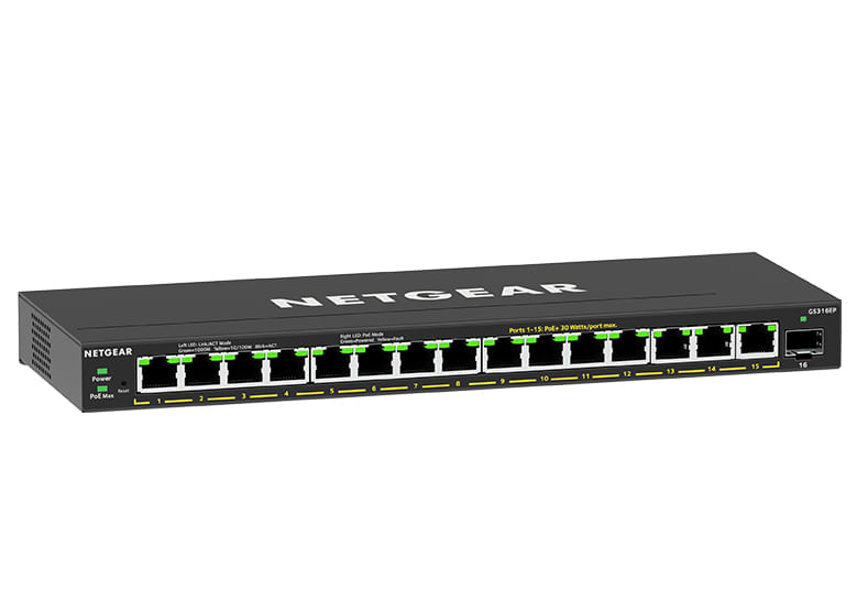 NETGEAR-GS316EP-100PES-switch-di-rete-Gestito-Gigabit-Ethernet--10-100-1000--Supporto-Power-over-Ethernet--PoE--Nero