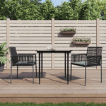 vidaXL Sedie Giardino con Cuscini 2 pz Nere 54x60,5x83,5 cm Polyrattan