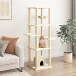 vidaXL Albero per Gatti con Tiragraffi in Sisal Crema 154 cm