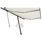 vidaXL Tenda da Sole Retrattile Manuale con LED 500x300 cm Crema