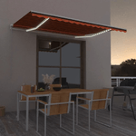 vidaXL Tenda da Sole Retrattile Manuale LED 400x300 cm Arancio Marrone