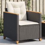 vidaXL Poltrona da Giardino con Cuscini in Polyrattan Nero