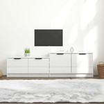 vidaXL Mobile Porta TV Bianco Lucido 158,5x36x45 cm Legno ingegnerizzato