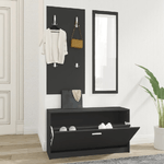 Set Scarpiere 3 in 1 Nero in Legno ingegnerizzato