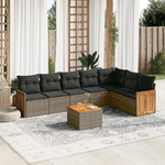 vidaXL Set Divano da Giardino 8 pz con Cuscini Grigio in Polyrattan