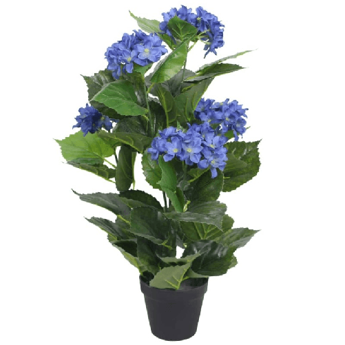 Ortensia Artificiale con Vaso 60 cm Blu
