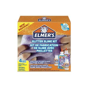 Elmer's Kit colla glitterata viola e blu e 2 flaconi di liquido magico