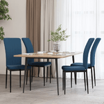 vidaXL Sedie da Pranzo 4 pz Blu in Velluto