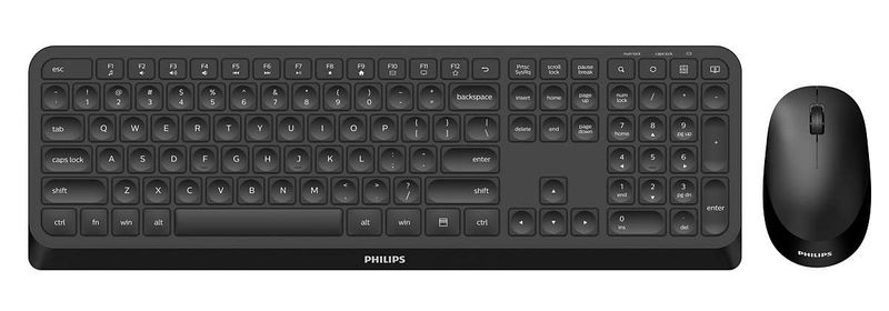 Philips-3000-series-SPT6307B-31-tastiera-Mouse-incluso-RF-Wireless-QWERTY-Inglese-Nero