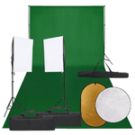 vidaXL Kit per Studio Fotografico con Set Luci, Fondale e Riflettore