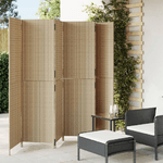 vidaXL Divisorio per Ambienti a 6 Pannelli Beige in Polyrattan