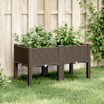 vidaXL Fioriera da Giardino con Gambe Marrone 80x40x42 cm in PP