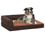 vidaXL Materasso Ergonomico per Cani 60x42cm Pile Effetto Lino Marrone