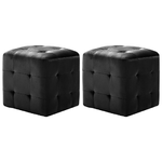 vidaXL Pouf 2 pz Nero 30x30x30 cm in Velluto