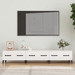 Mobile Porta TV Bianco Lucido 150x34,5x30 cm Legno ingegnerizzato