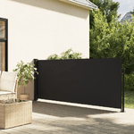 vidaXL Tenda da Sole Laterale Retrattile Nera 140x300 cm