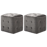 vidaXL Pouf 2 pz Grigio 30x30x30 cm in Velluto