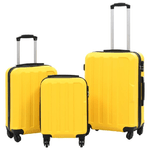 vidaXL Set Trolley a Custodia Rigida 3 pz Giallo in ABS