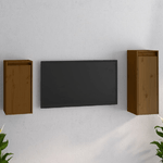 vidaXL Mobili Porta TV 2 pz Miele in Legno Massello di Pino