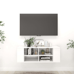 vidaXL Armadietto TV da Parete Bianco Lucido 102x35x35cm in Truciolato