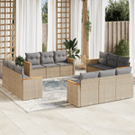 vidaXL Set Divano da Giardino 12 pz con Cuscini Beige Misto Polyrattan