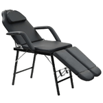 Lettino da Massaggio Portatile in Similpelle 185x78x76 cm Nero