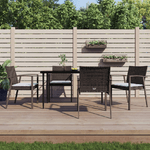 vidaXL Sedie Giardino con Cuscini 4pz Marroni 56,5x57x83 cm Polyrattan