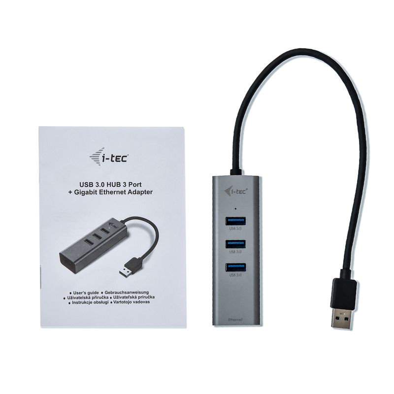 i-tec-Metal-U3METALG3HUB-hub-di-interfaccia-USB-3.2-Gen-1--3.1-Gen-1--Type-A-5000-Mbit-s-Grigio