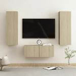 vidaXL Set Porta TV 3 pz Rovere Sonoma in Truciolato