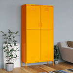 vidaXL Armadio Giallo Senape 90x50x180 cm in Acciaio